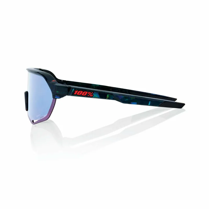 100 Percent S2 - Black Holographic - HiPER Blue Multilayer MTB Glasses-2