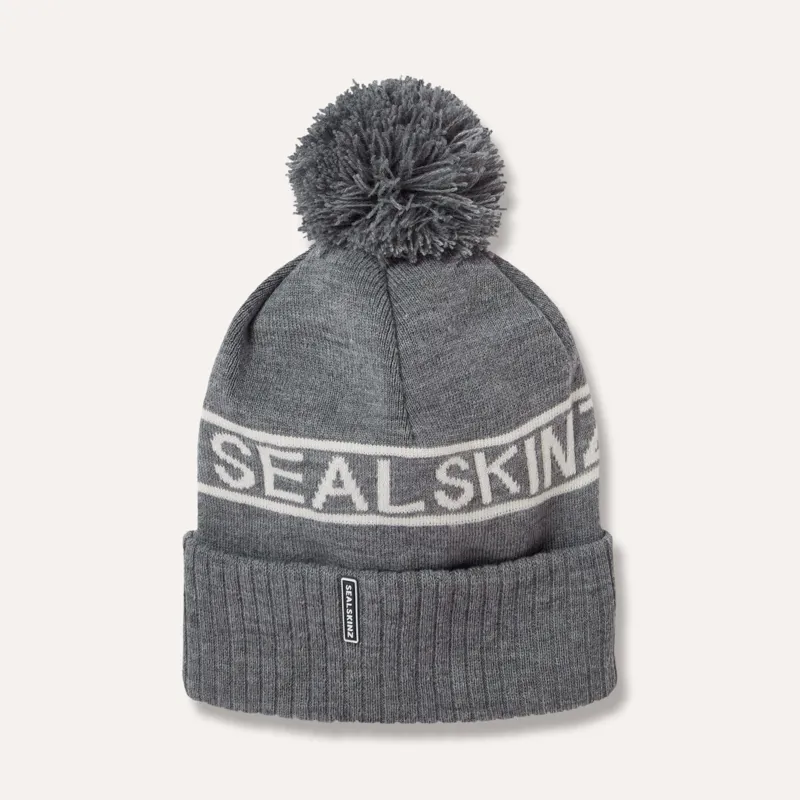 Sealskinz Heacham - Cold Waterproof Icon Bobble in Dark Grey / Cream