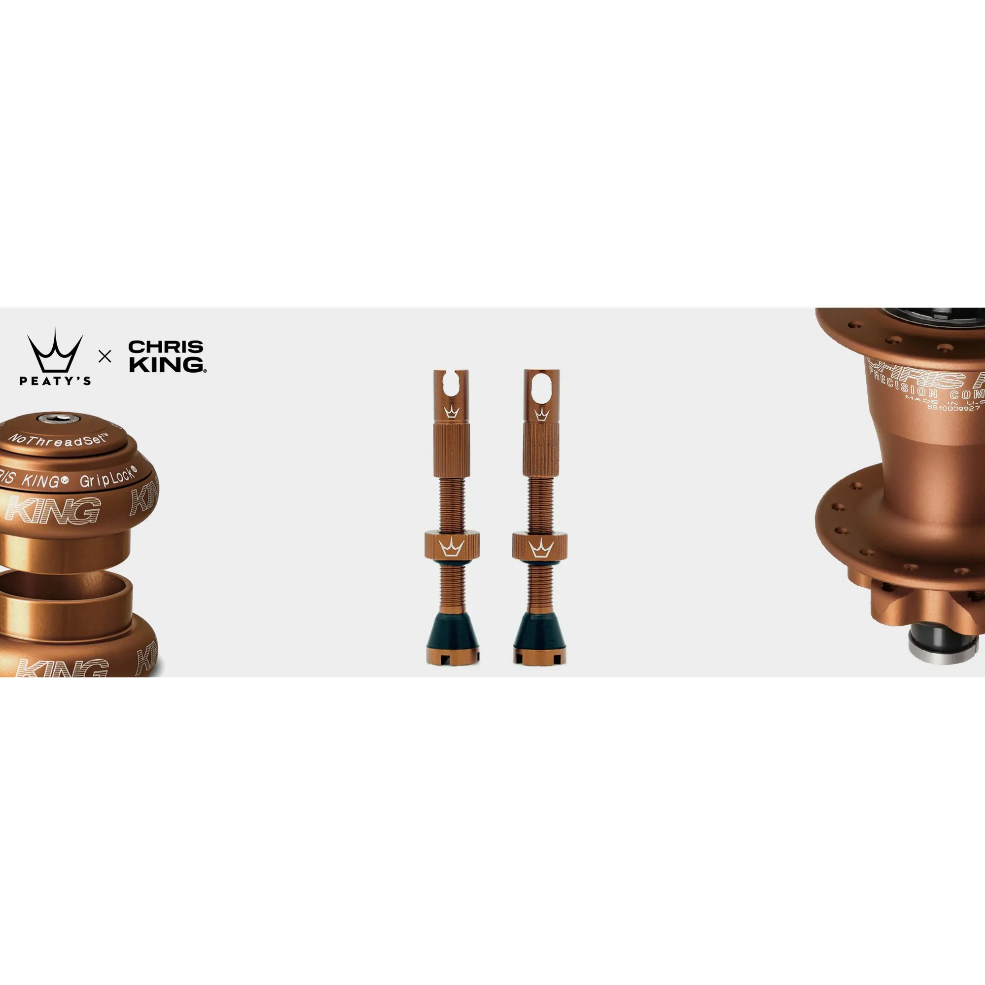 Peatys x Chris King MK2 42mm Tubeless Valve Bourbon