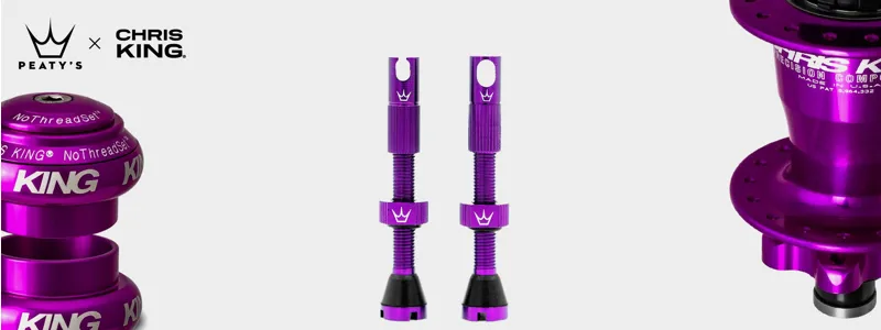 Peatys x Chris King MK2 - 42mm Tubeless Valve - Violet
