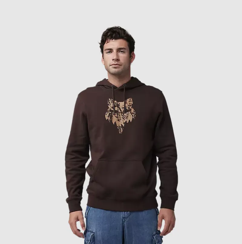 Fox The World Fleece Pullover Hoodie in Cocoa