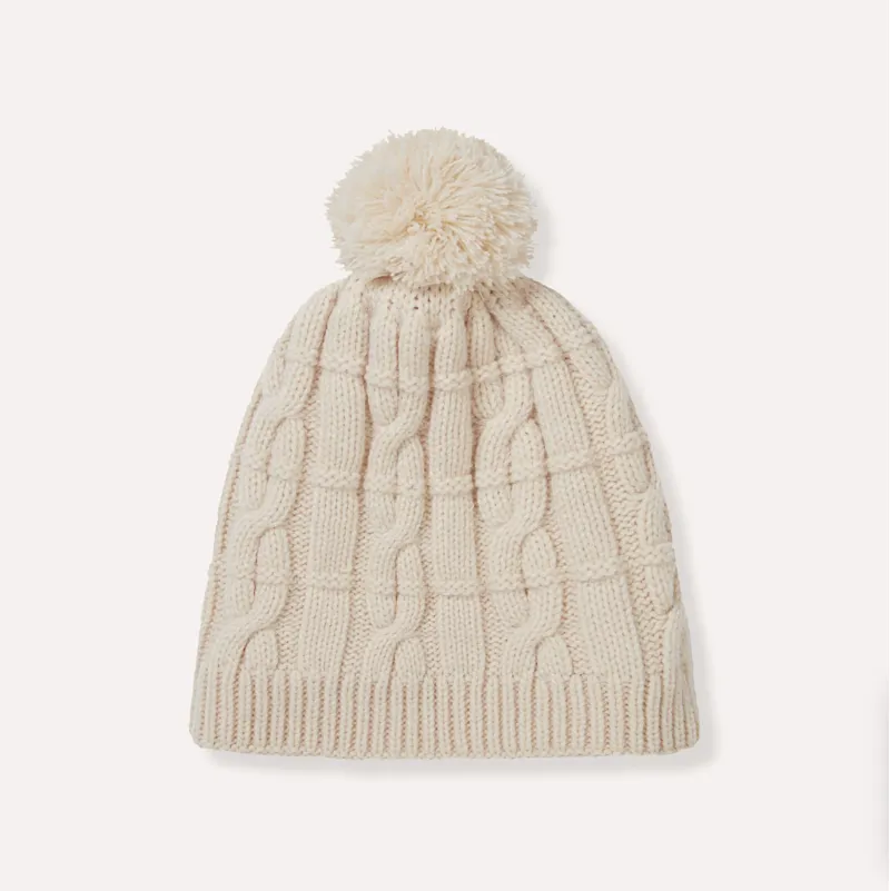 Sealskinz - Hemsby Womens Waterproof Cable Knit Bobble Hat in Cream-1