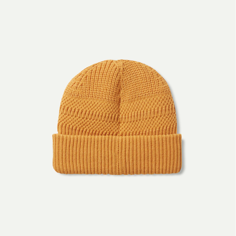 Sealskinz Waterproof Cold Weather Textured Stripe Roll Cuff Beanie in Yellow-1