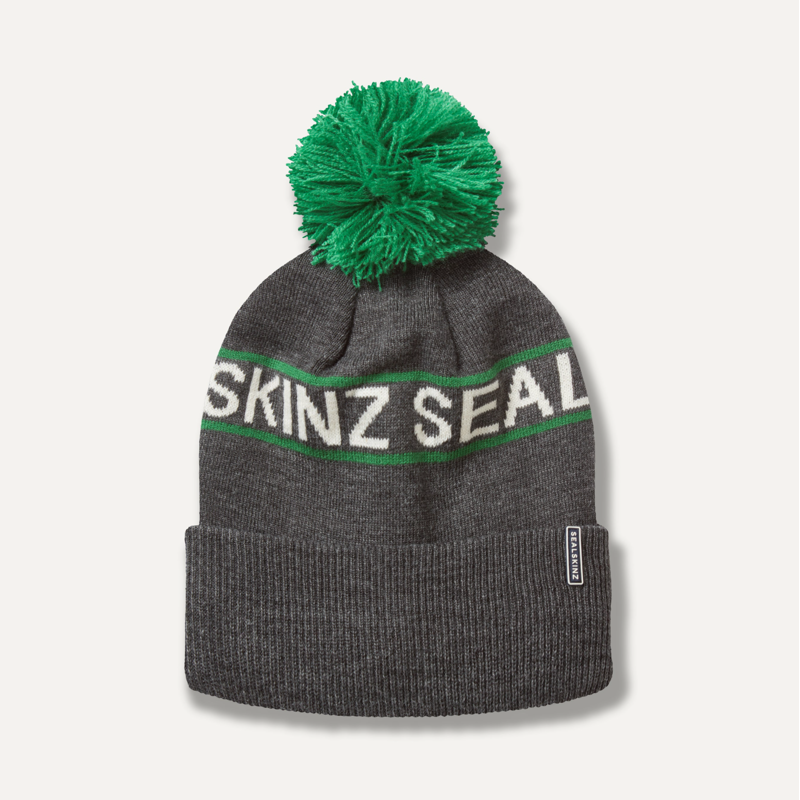 Sealskinz Heacham Waterproof Cold Weather Bobble Hat in Dark Grey Marl