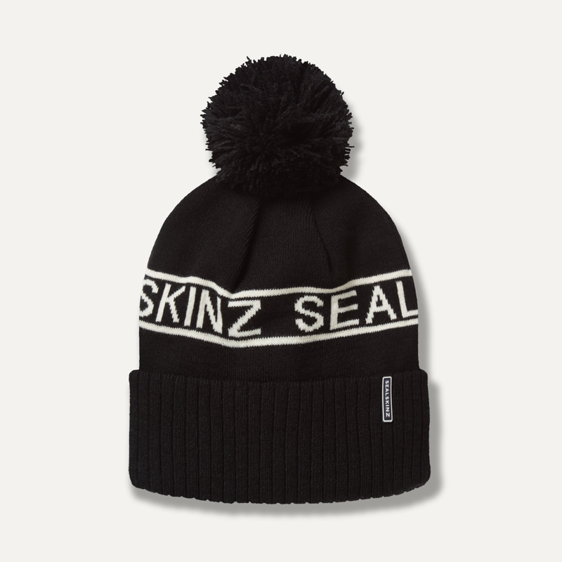 Sealskinz Heacham Waterproof Cold Weather Bobble Hat in Black