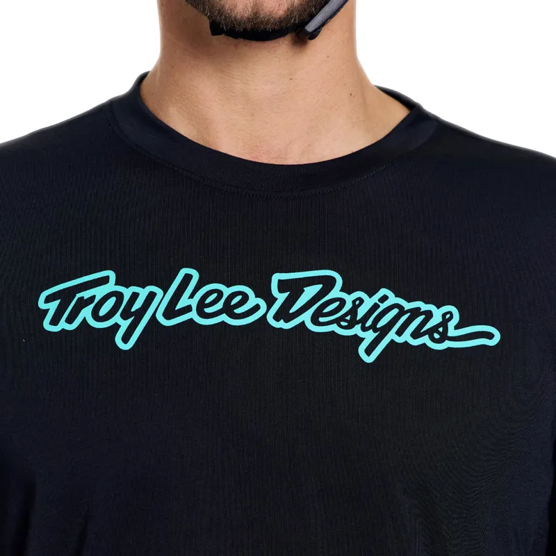 TroyLee Skyline Ride Long Sleeve Mountain Bike Jersey in Black/Teal-6