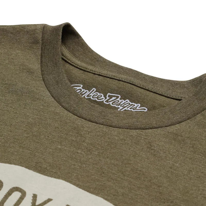 Troy Lee Signature Stamp Short Sleeve tech Tee in Stamp Olive Heather-3