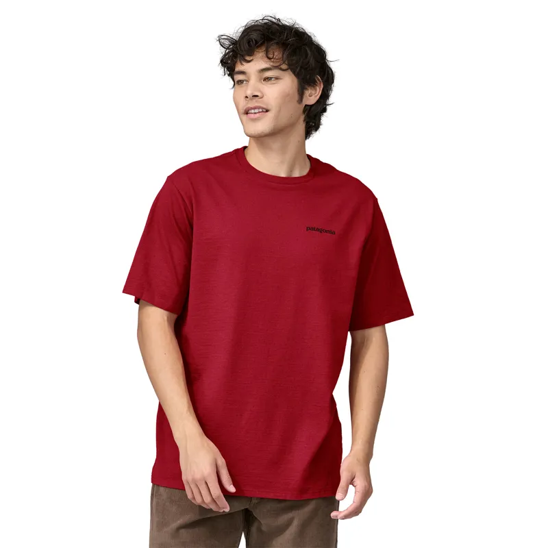 Patagonia P-6 Logo Short Sleeve Responsibili-Tee in Amanita Red