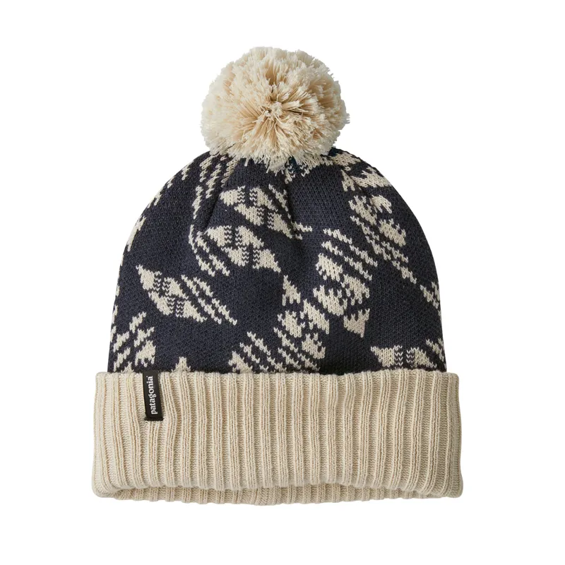 Patagonia Powder Town Casual Bobble Beanie in Smolder Blue-2