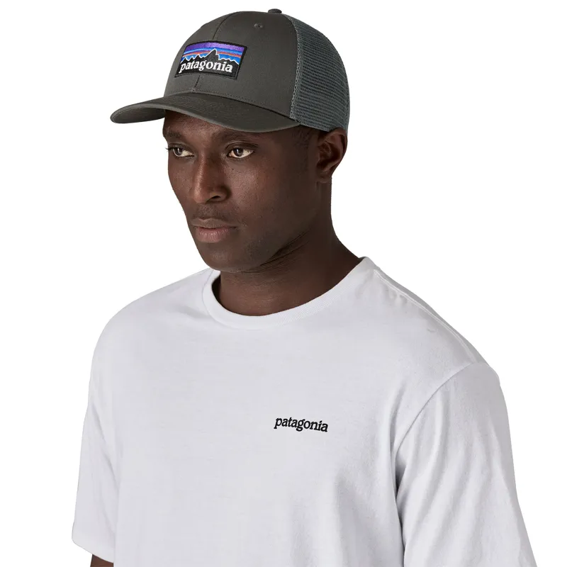 Patagonia P-6 Logo Trucker Hat in Forge Grey
