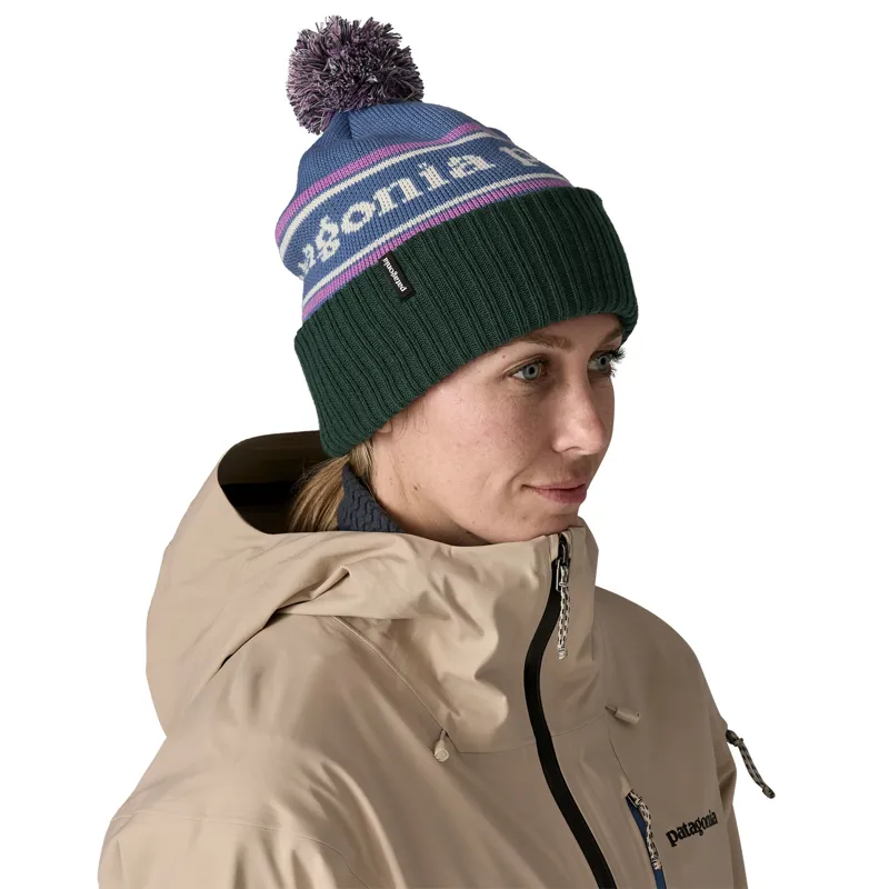 Patagonia Powder Town Beanie in Park Stripe Barnacle Blue