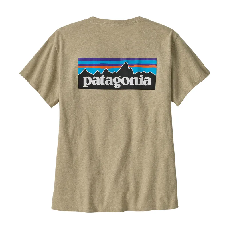 Patagonia Womens Casual P-6 Logo Responsibili-Tee in Pumice