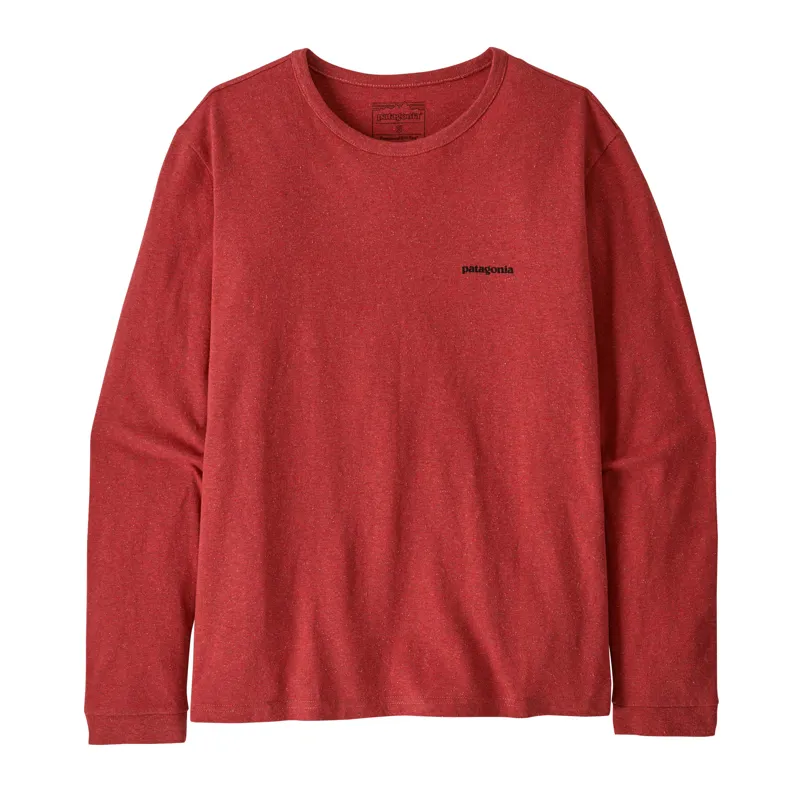 Patagonia Womens Long Sleeve P-6 Logo Responsibili-Tee in Potters Red