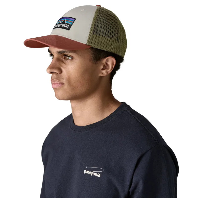 Patagonia P-6 Logo LoPro Trucker Hat in Birch White