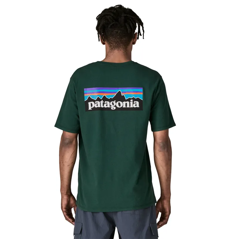 Patagonia P-6 Logo Short Sleeve Responsibili-Tee in Cascade Green