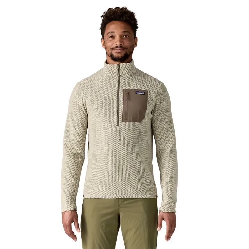 Patagonia R1 Air Zip Neck Crewneck Fleece in Pelican