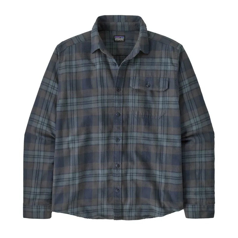 Patagonia Long Sleeve Lightweight Fjord Flannel Shirt in Smolder Blue-5