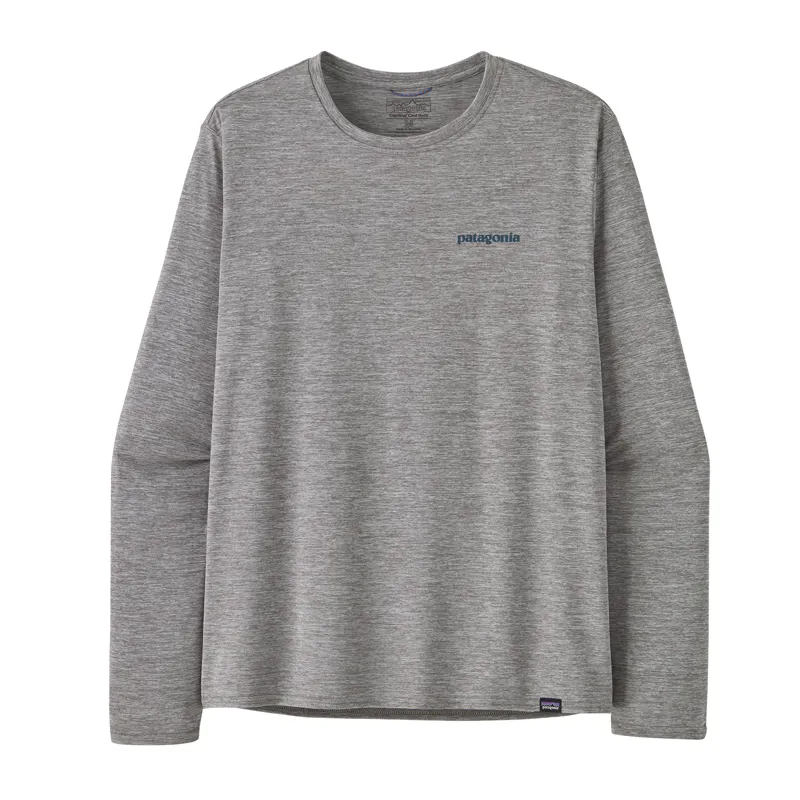 Patagonia Long Sleeve Cap Cool Daily Graphic Shirt in Feather Grey-3