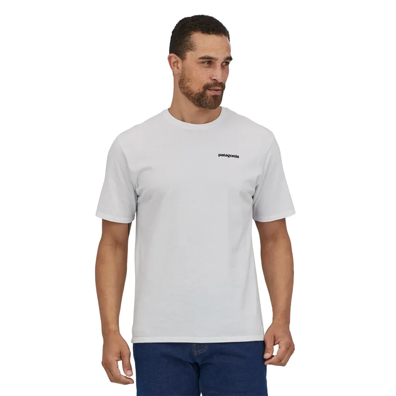 Patagonia Men's P-6 Logo Short Sleeve Responsibili- Tee in White-1
