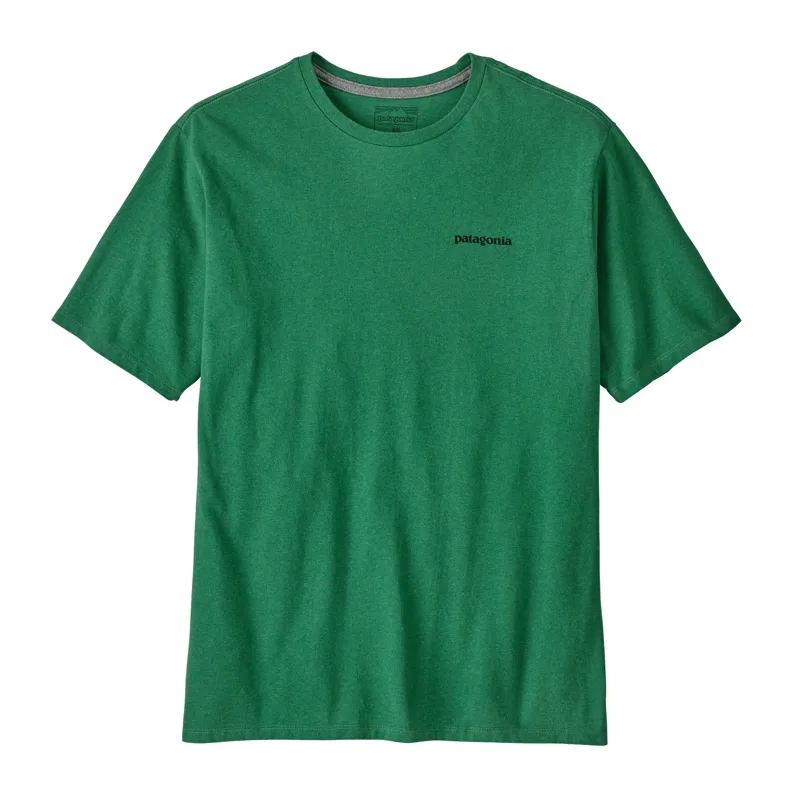 Patagonia Men's P-6 Logo Responsibili-Tee in P-6 Outline Heart Green-3