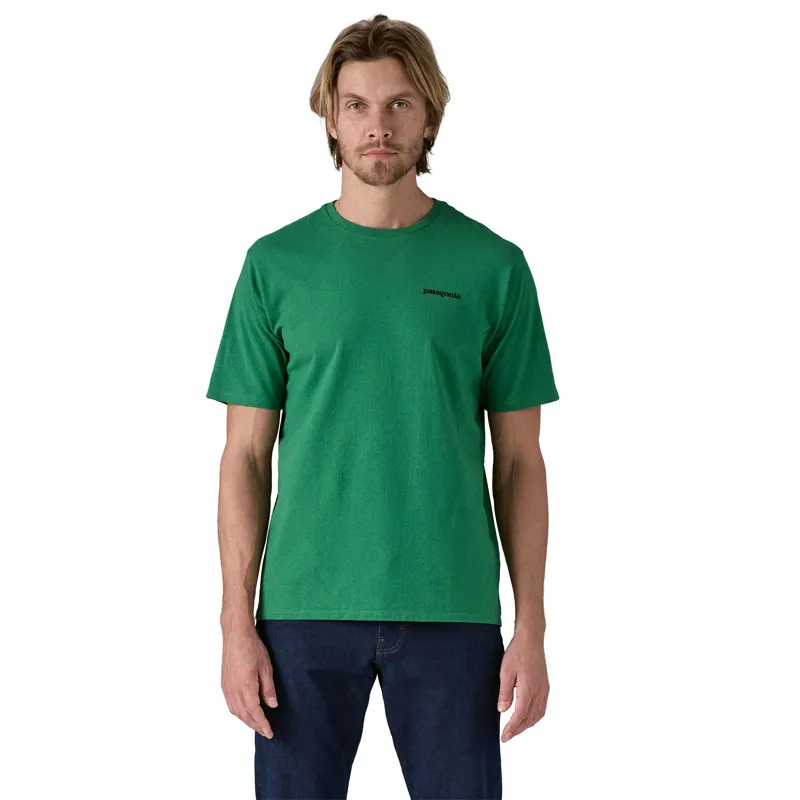 Patagonia Men's P-6 Logo Responsibili-Tee in P-6 Outline Heart Green