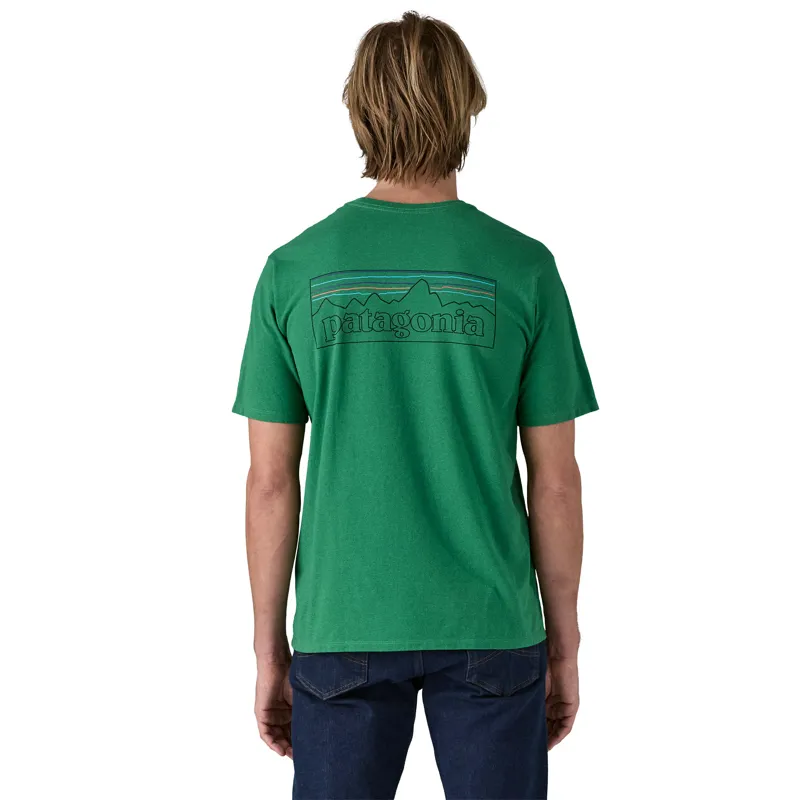 Patagonia Men's P-6 Logo Responsibili-Tee in P-6 Outline Heart Green-1