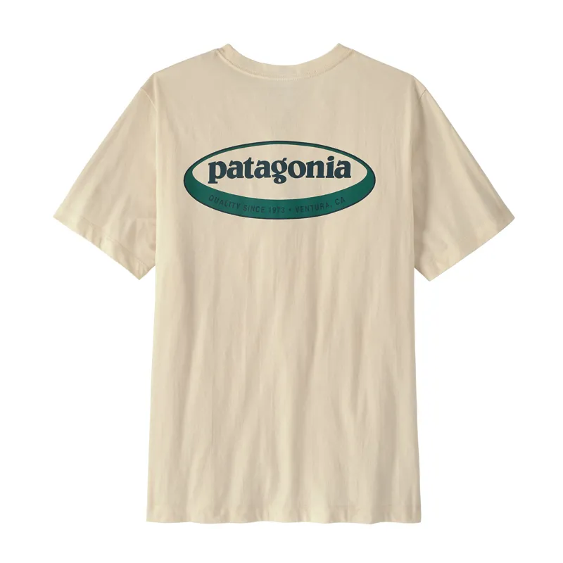 Patagonia '95 Oval Logo Short Sleeve Retro T-Shirt in Undyed Natural-1