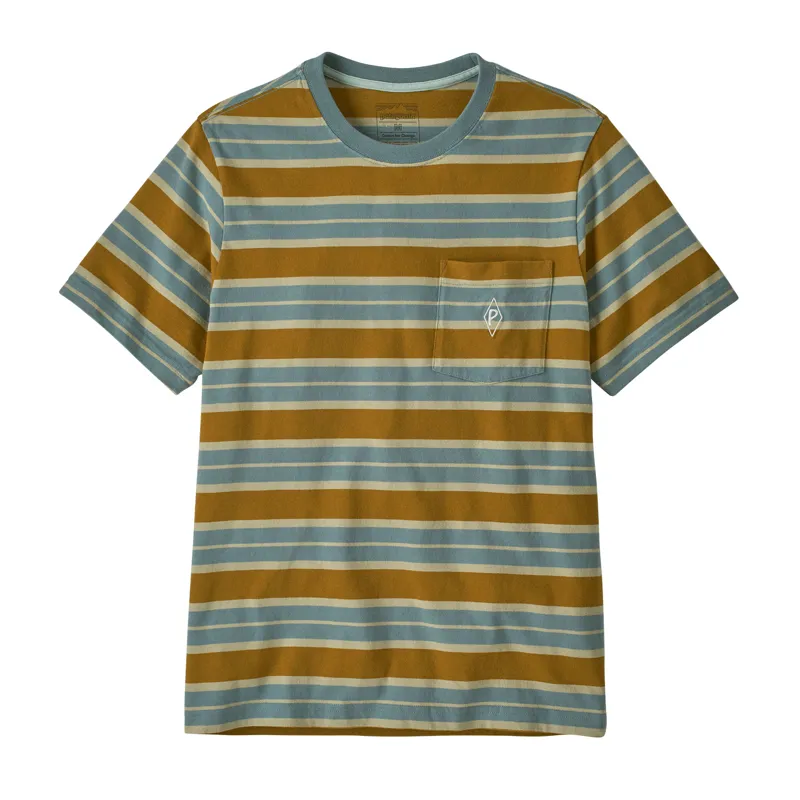 Patagonia Midweight Water People Mark Pocket Tee in Blue Sage