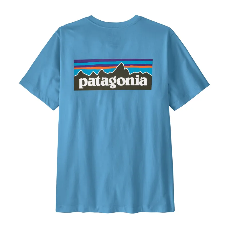 Patagonia P-6 Logo Short Sleeve T-Shirt in Shore Blue