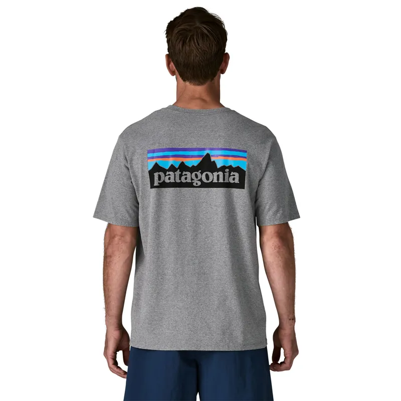 Patagonia P-6 Logo Casual Responsibili-Tee in Gravel Heather