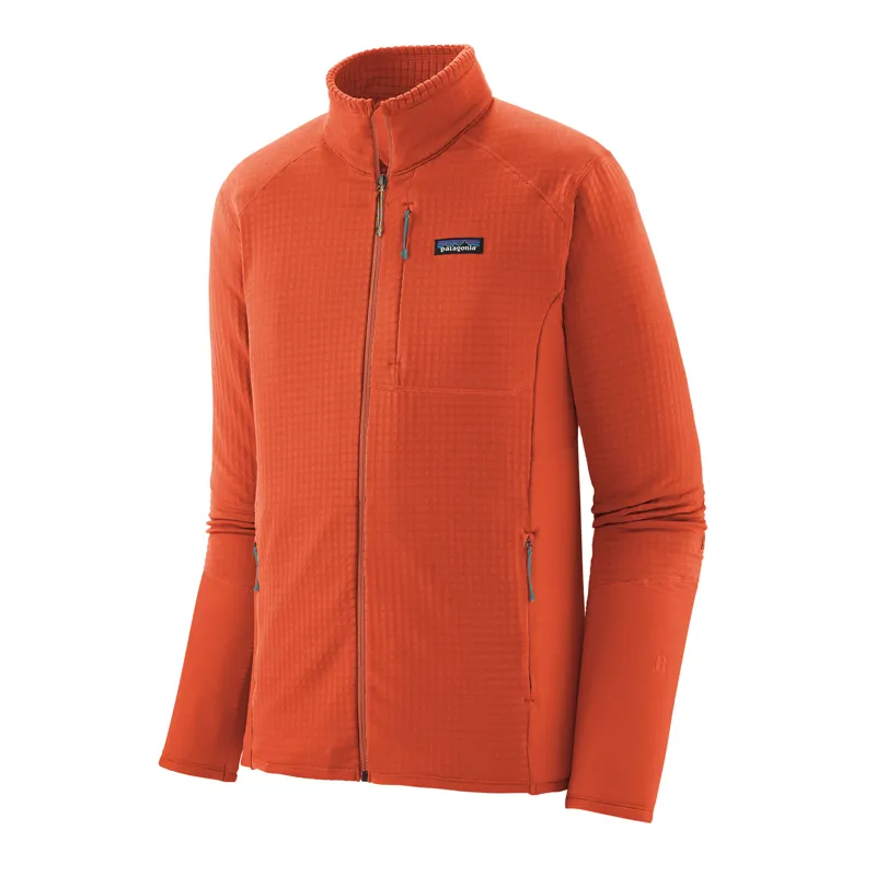 Patagonia Men's R1 Fleece Technical Jacket in Coal Orange