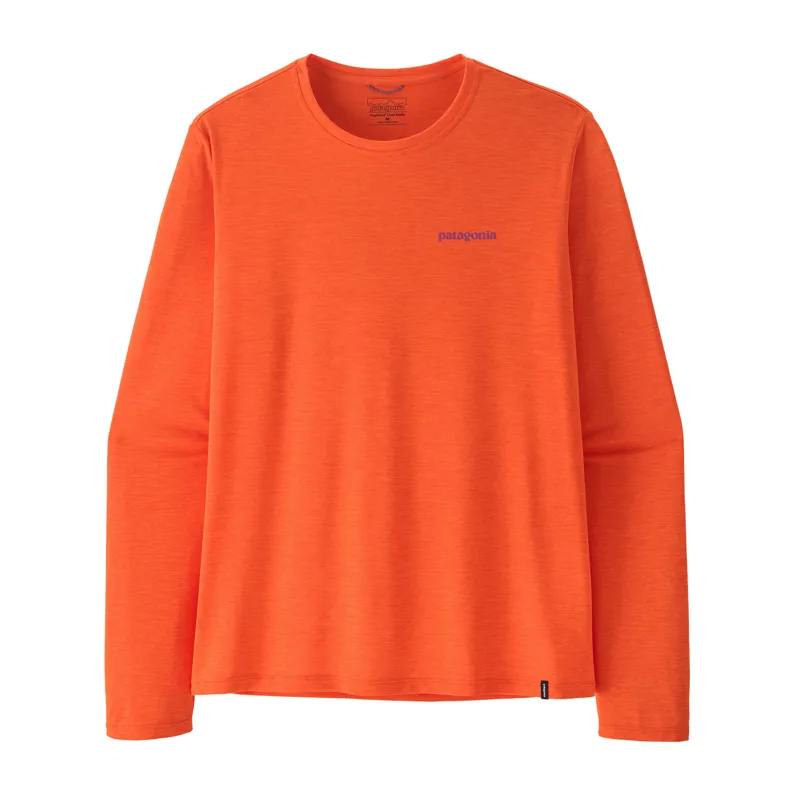 Patagonia LS Cap Cool Daily Shirt Boardshort Logo in Orange Peel X-Dye-2