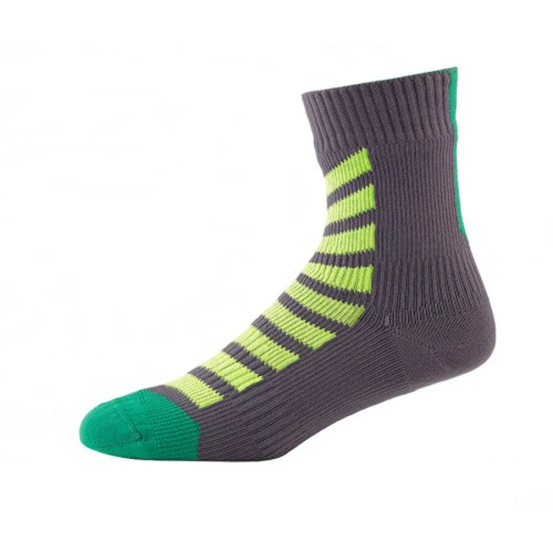 SealSkinz MTB Ankle Sock with Hydrostop - Grey / Green