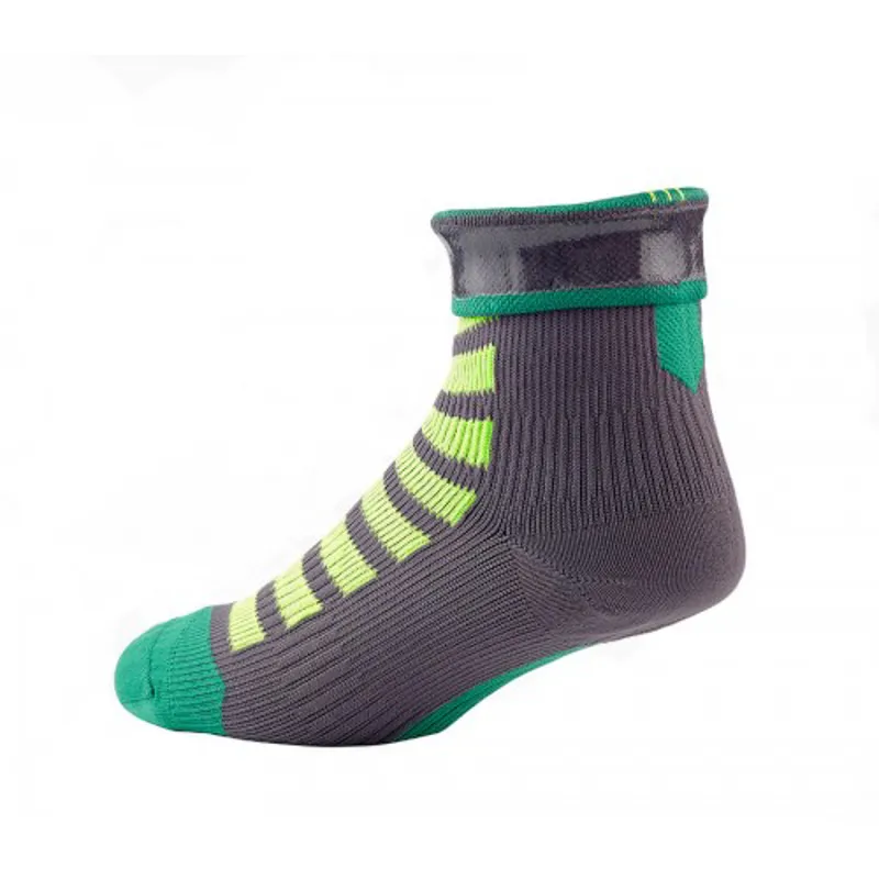 SealSkinz MTB Ankle Sock with Hydrostop - Grey / Green-1
