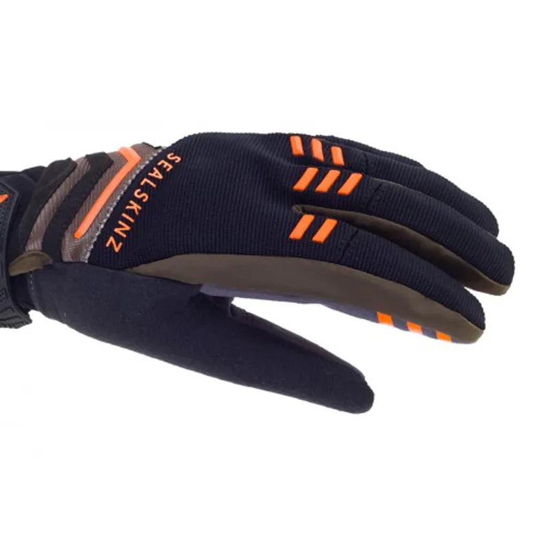 SealSkinz Dragon Eye Glove MTB - Black / Olive Green / Orange-2