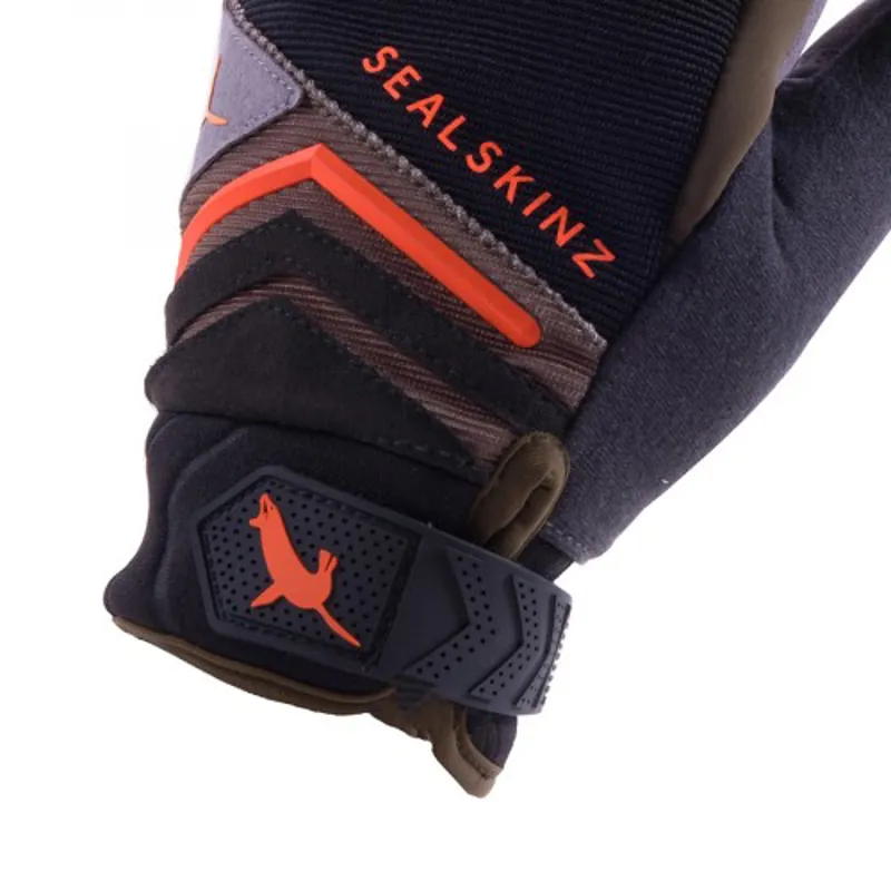 SealSkinz Dragon Eye Glove MTB - Black / Olive Green / Orange-3