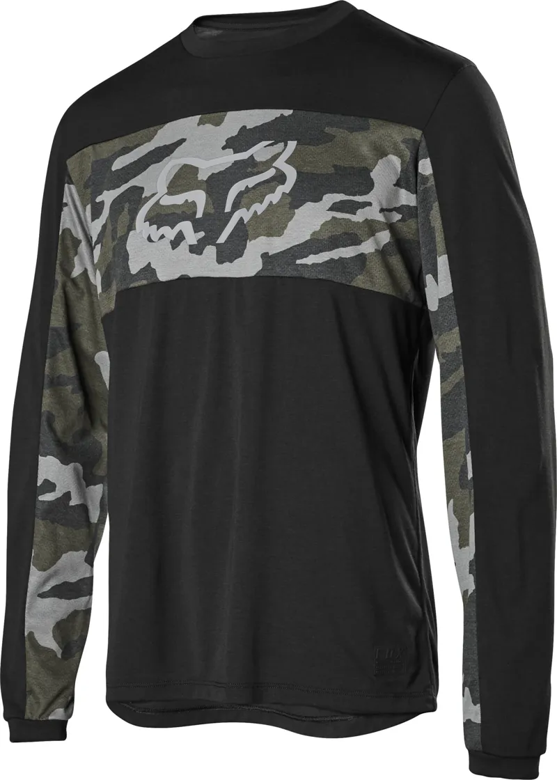 Fox Ranger DriRelease Long Sleeve Foxhead Jersey - Green Camo