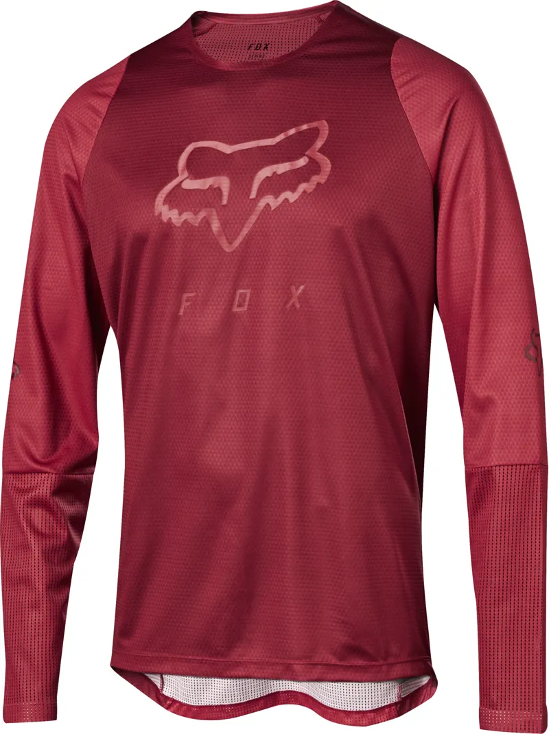 Fox Defend Long Sleeve Foxhead Jersey - Cardinal Red