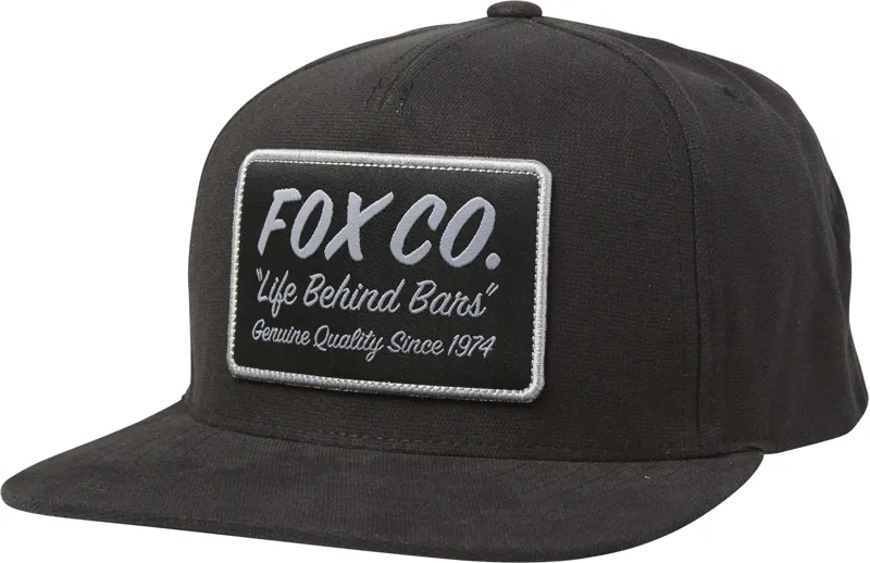 Fox Resin Snapback Hat - Black
