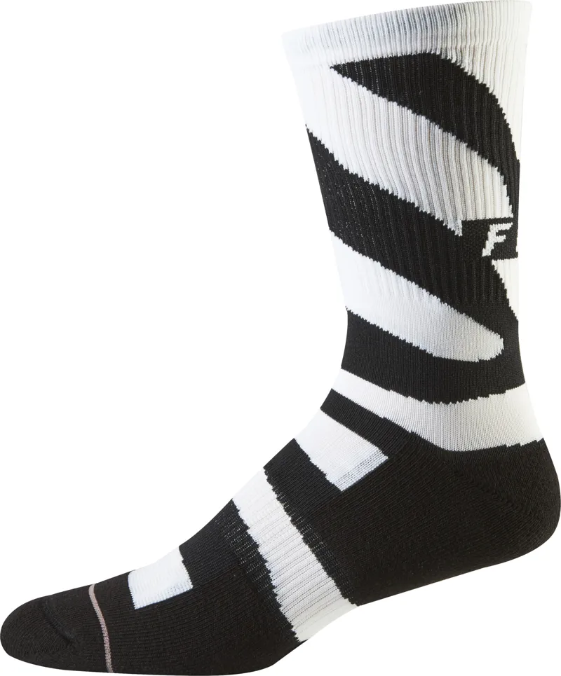 Fox 8 Trail Cushion Sock - Zebra - Riding or Casual Sock