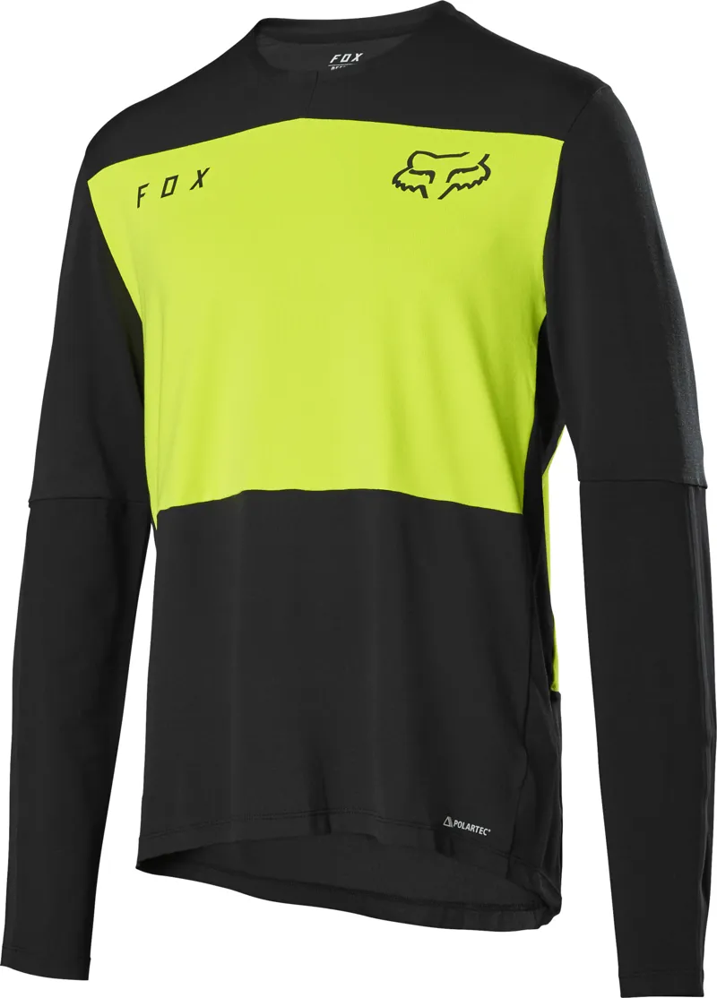 Fox Defend Delta Long Sleeve Lunar Jersey - Day Glo Yellow