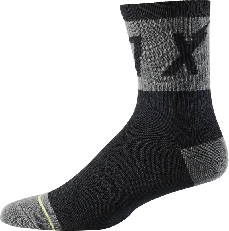Fox 6 Wurd Sock - Casual or Riding Sock - Black