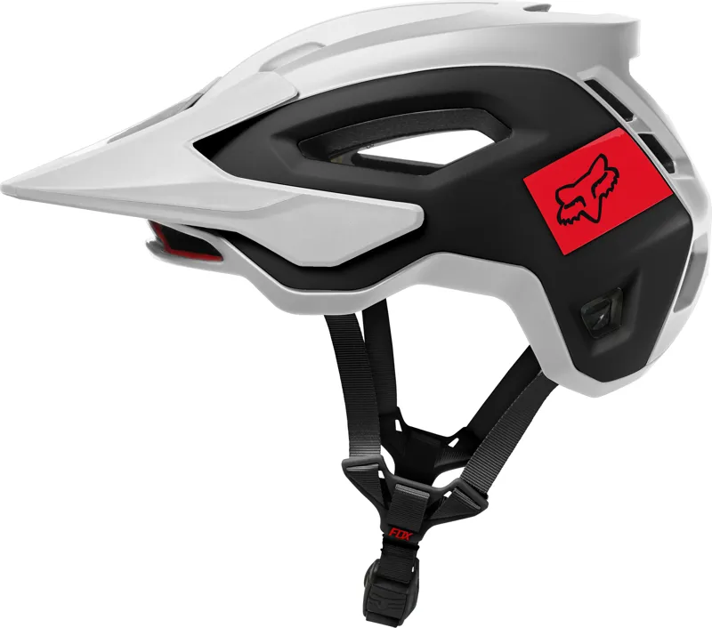 Fox Speedframe Pro Blocked Enduro Helmet - MIPS - White / Black-2