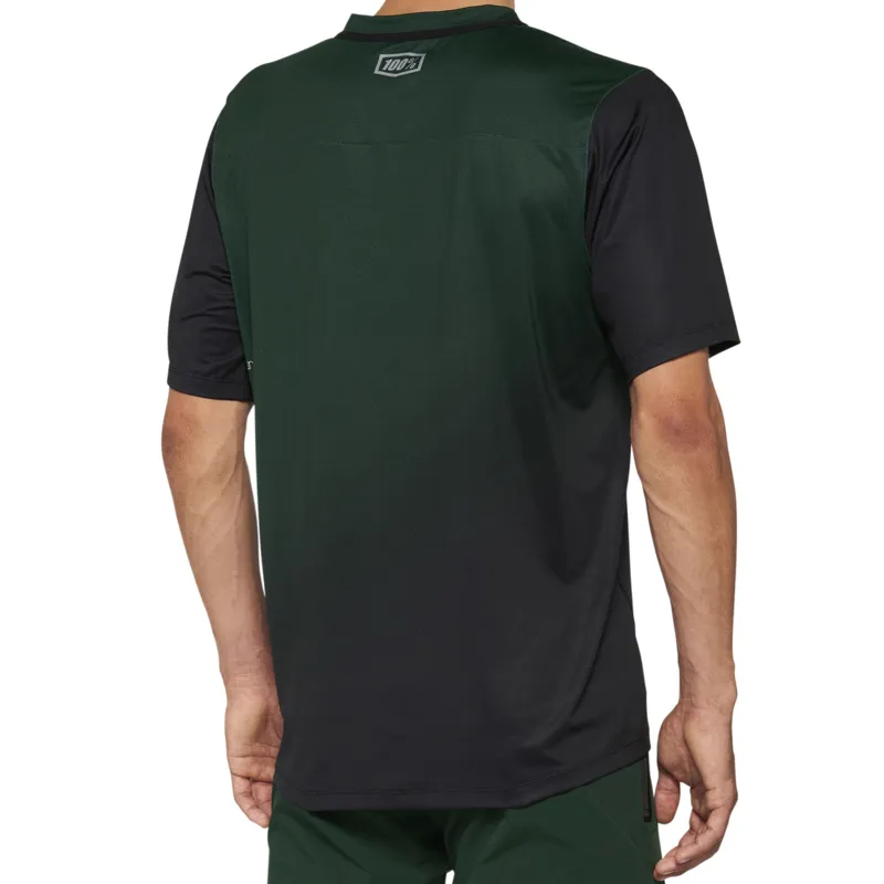 100 Percent Celium Short Sleeve Riding Jersey - Black / Green-1
