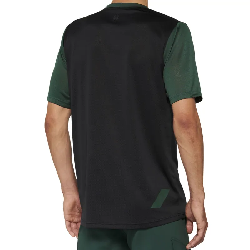 100 Percent Ridecamp Short Sleeve Jersey - Black / Forest Green-1