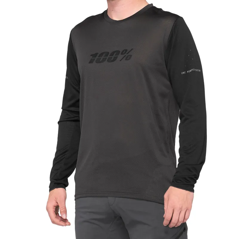 100 Percent Ridecamp Long Sleeve Jersey - Black / Charcoal