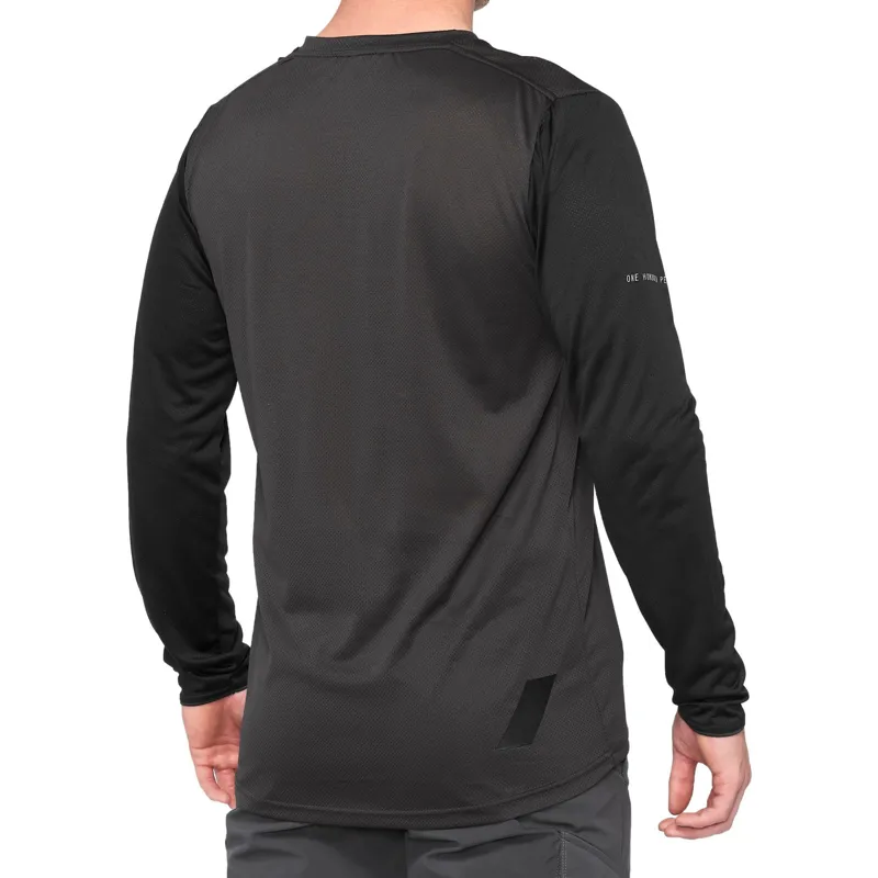 100 Percent Ridecamp Long Sleeve Jersey - Black / Charcoal-1