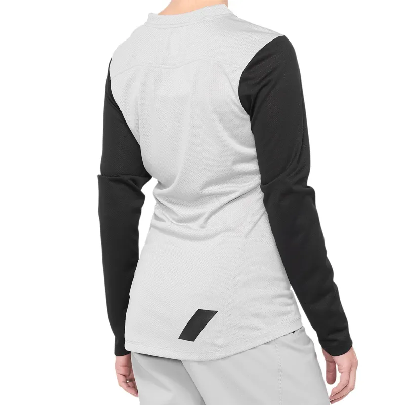 100 Percent Ridecamp Womens Long Sleeve Jersey - Grey / Black-1