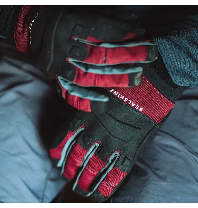 Sealskinz Waterproof All Weather MTB Glove - Black / Red-7