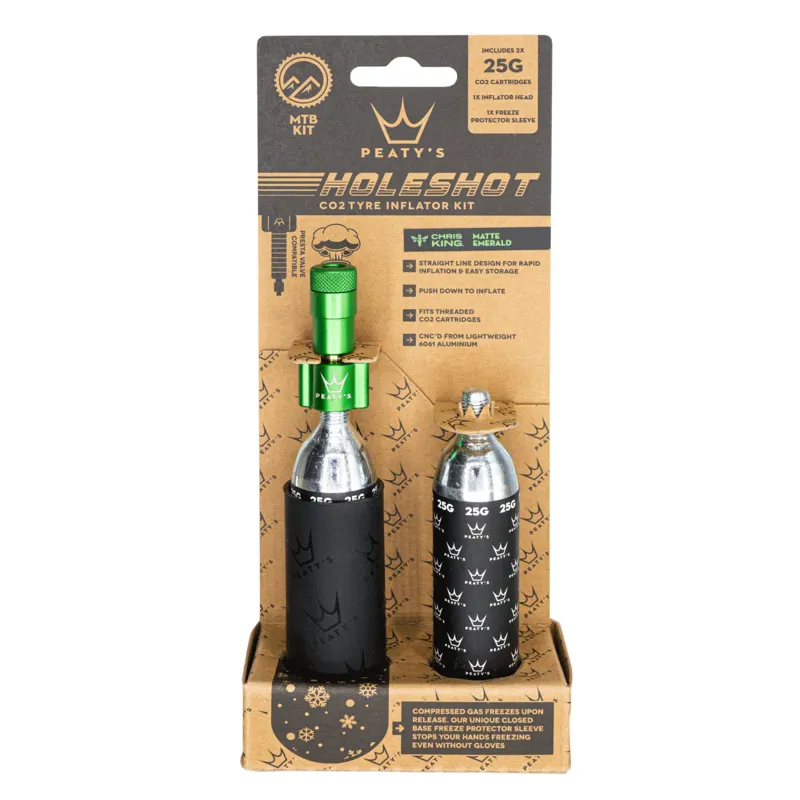 Peaty's Holeshot MTB 25g CO2 Tyre Inflator in Emerald